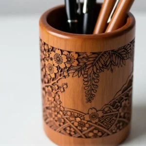 Sakura & Wisteria Wooden Pen Stand Univez